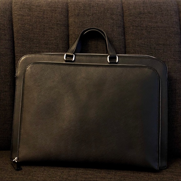 Prada Unisex Briefcase Borsa Viaggio Nero - Picture 3 of 8